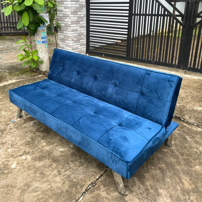Ghế Sofa Giường Nằm Màu Xanh Navi Nhung - SF5