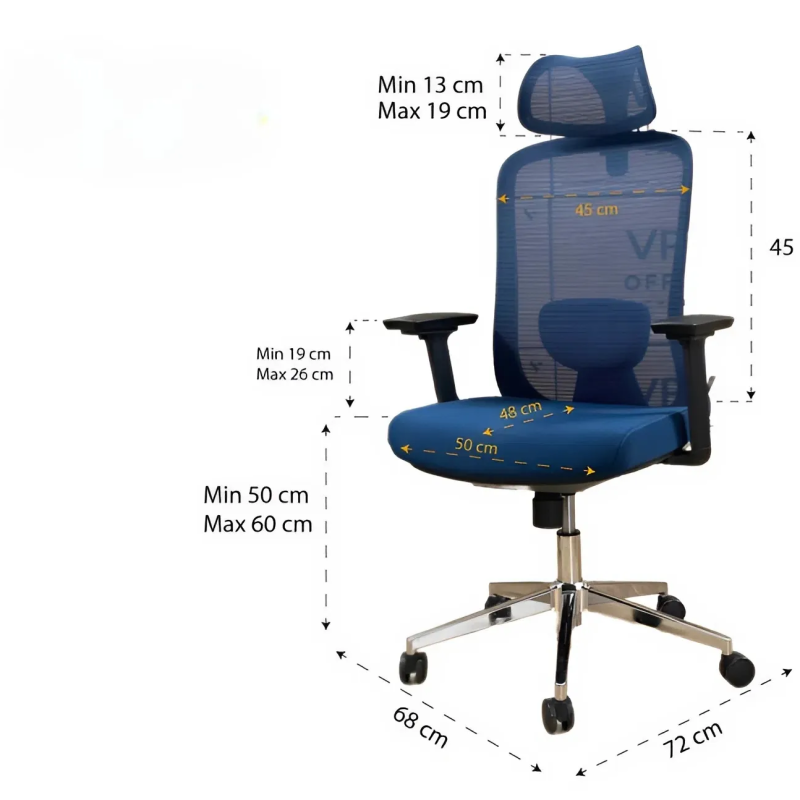 Ghế Xoay Công Thái Học Lưng Lưới Hỗ Trợ Cột Sống - GX83