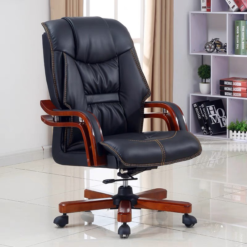 Ghế Giám Đốc Lưng Ghế Bọc Da Tay Gỗ Sơn Pu- GGĐ8