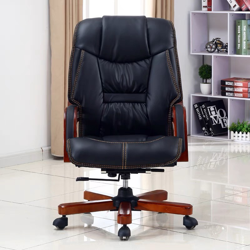 Ghế Giám Đốc Lưng Ghế Bọc Da Tay Gỗ Sơn Pu- GGĐ8