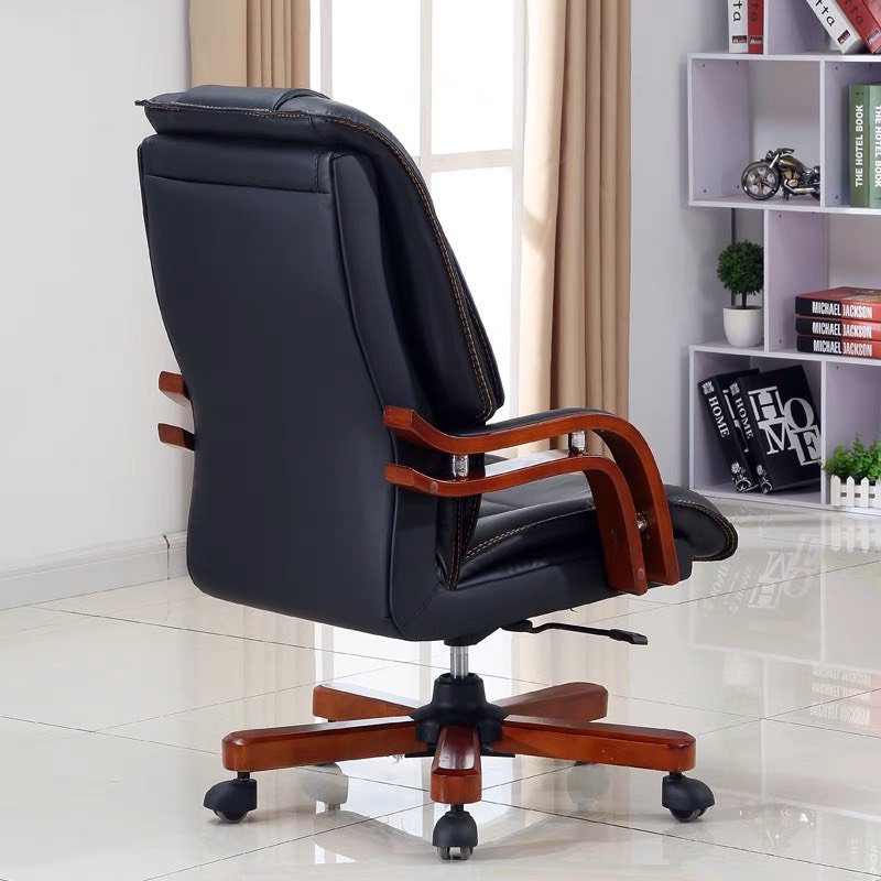 Ghế Giám Đốc Lưng Ghế Bọc Da Tay Gỗ Sơn Pu- GGĐ8