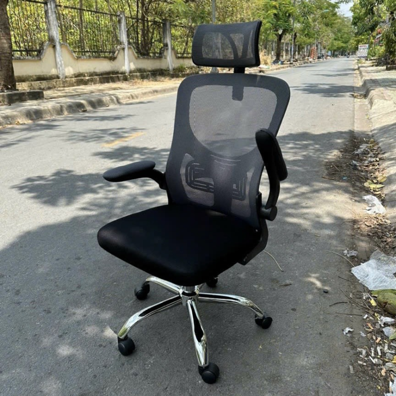 Ghế Xoay Văn Phòng Tay Gập Bọc Nệm - GX48