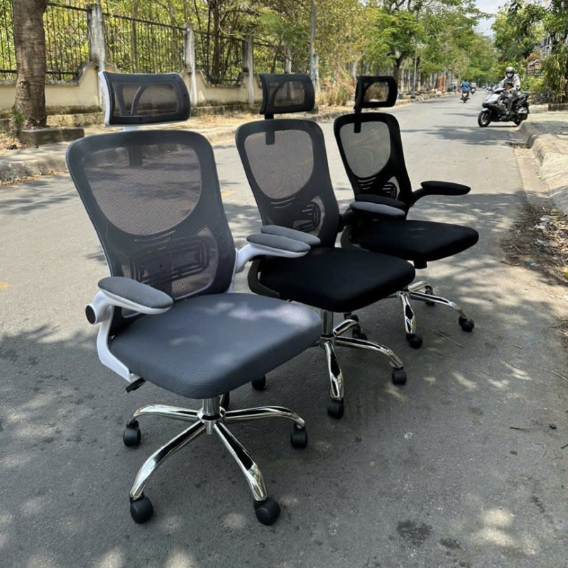 Ghế Xoay Văn Phòng Tay Gập Bọc Nệm - GX48