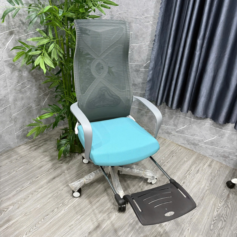 Ghế Xoay Văn Phòng Lưng Lưới Xanh Có Kê Chân Thư Giãn – GX78