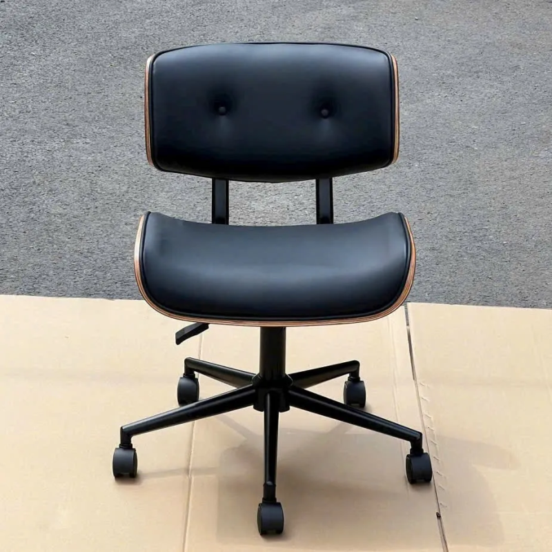 Ghế Xoay Văn Phòng Nệm Da Lưng Thấp Chân Sắt - GX90