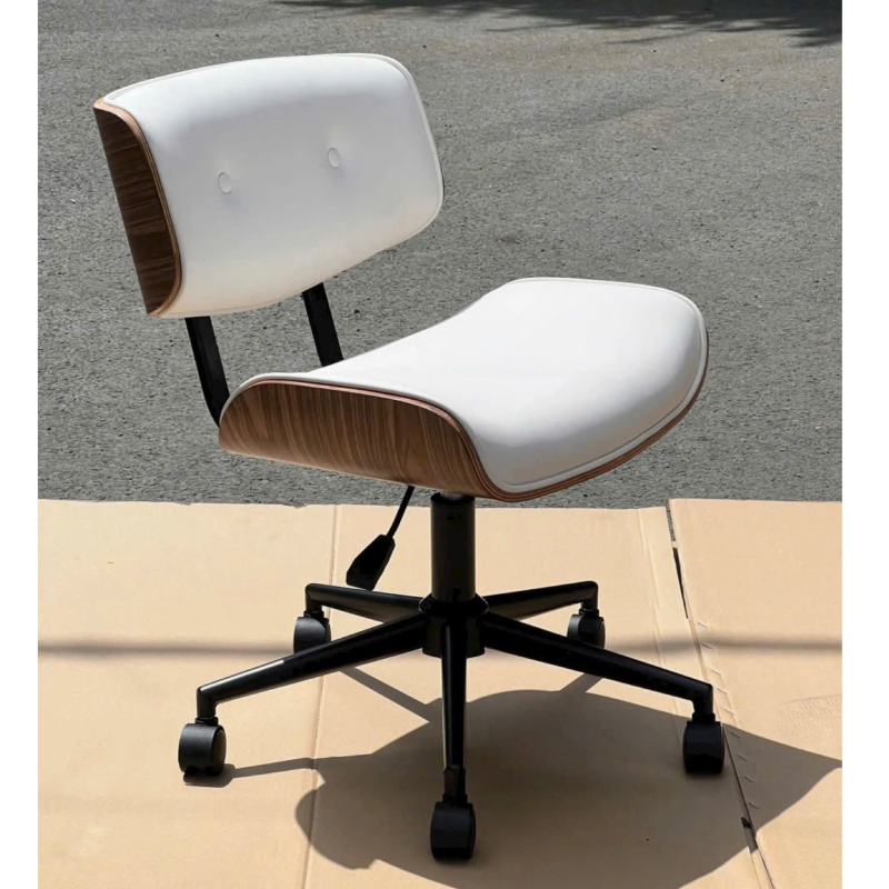 Ghế Xoay Văn Phòng Nệm Da Lưng Thấp Chân Sắt - GX90