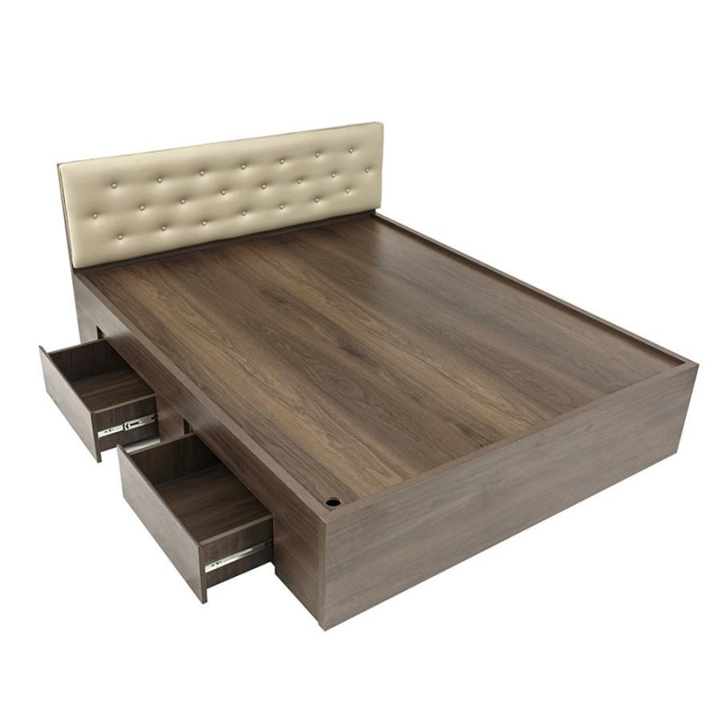 Giường Ngủ Có Đầu Nệm Ngăn Kéo Hộc Gỗ MDF - GN2