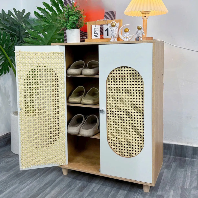 Kệ Giày Dép Cửa Lưới Mây Hiện Đại - KGD29