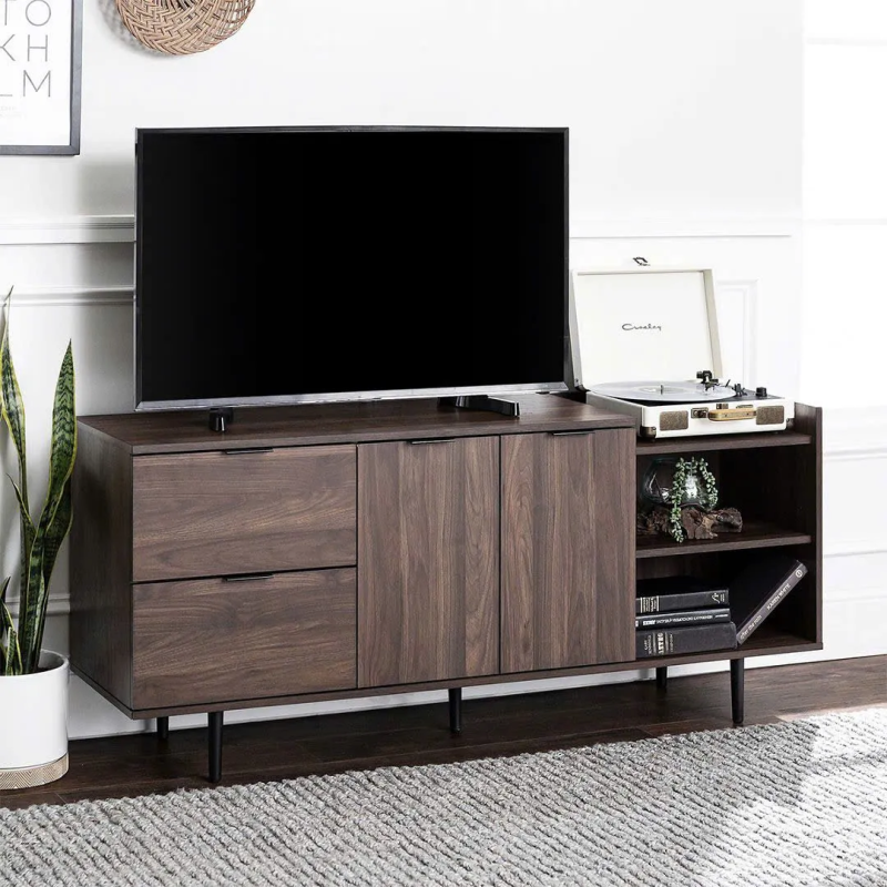 Kệ Tivi Có Ngăn Kéo Tích Hợp Cánh Mở Và Kệ Trang Trí - KTV26