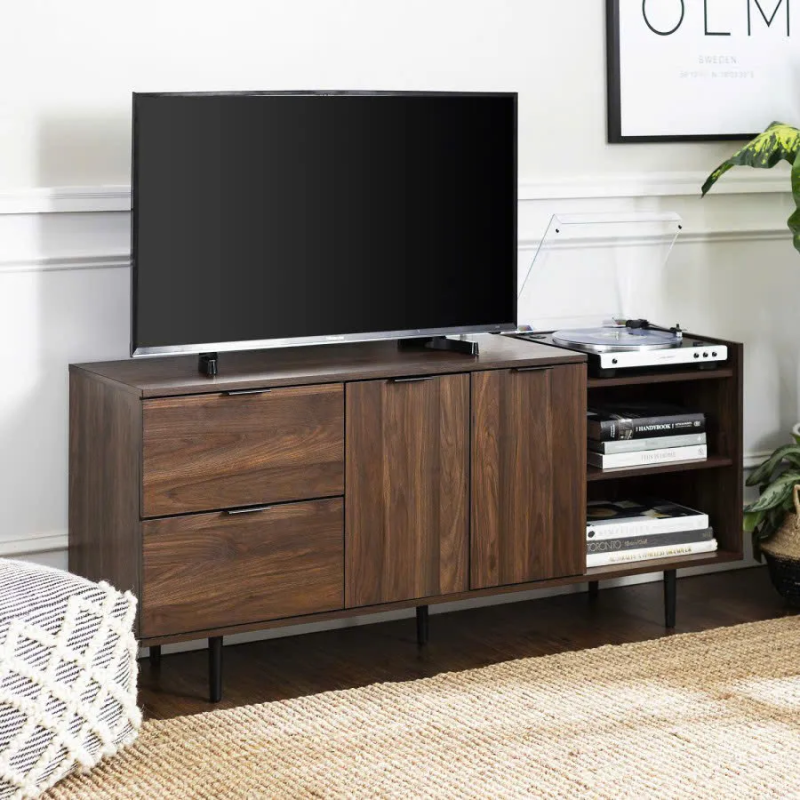 Kệ Tivi Có Ngăn Kéo Tích Hợp Cánh Mở Và Kệ Trang Trí - KTV26
