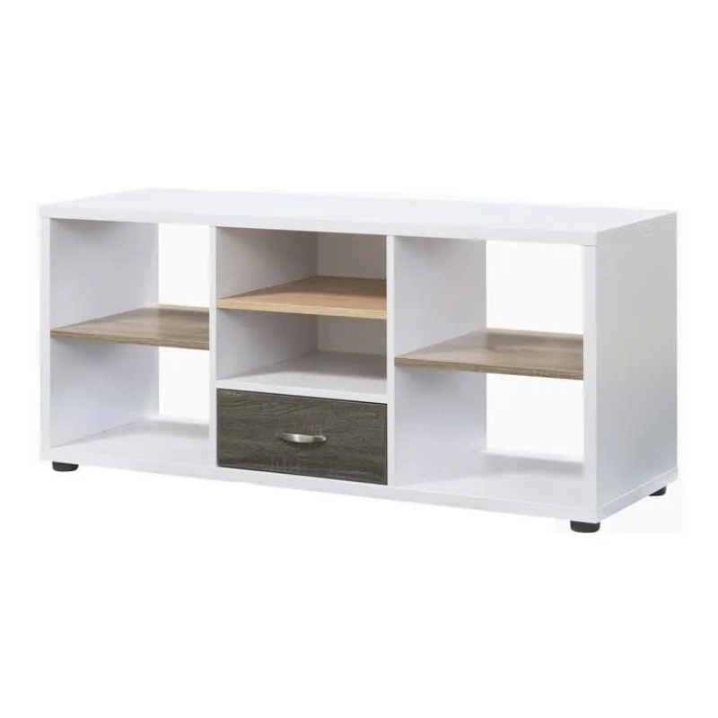 Kệ Tivi Dáng Thấp Có Ngăn Kéo Trung Tâm Và Kệ Mở - KTV23