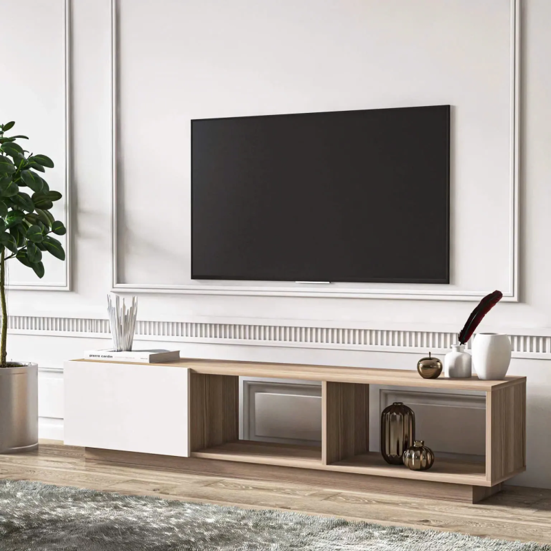 Kệ Tivi Dáng Thấp Phối Cánh Lật Và Kệ Mở - KTV27