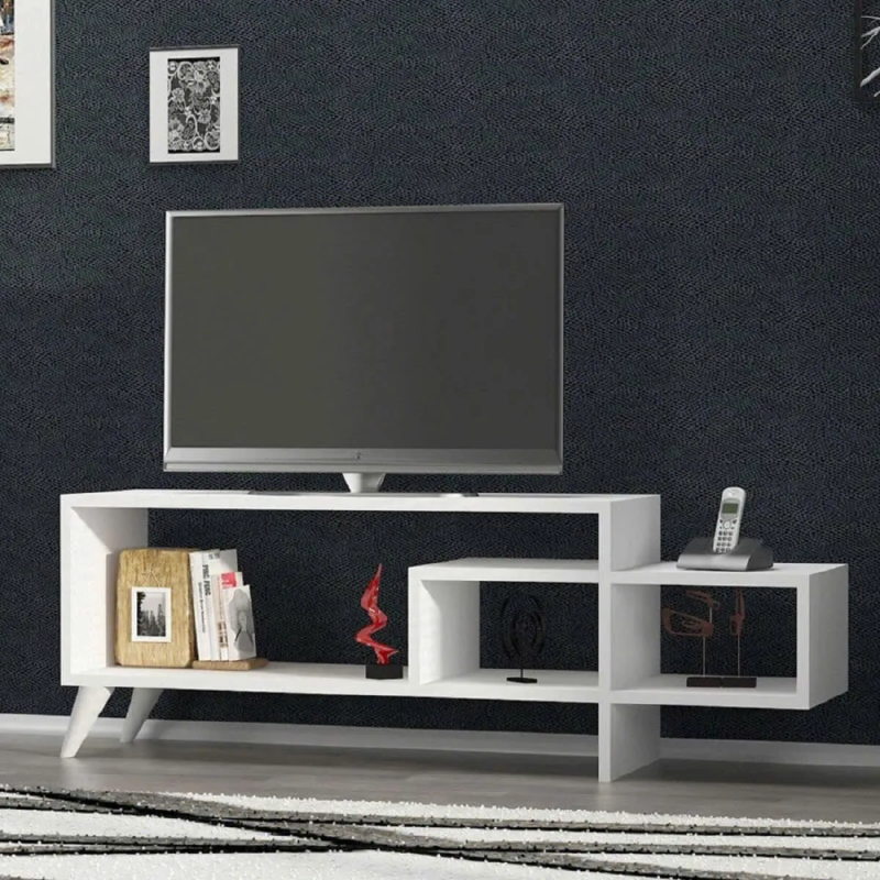 Kệ Tivi Dáng Trung Kiểu Lệch Nhiều Ngăn Tiện Dụng - KTV33