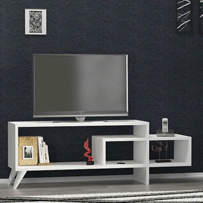 Kệ Tivi Dáng Trung Kiểu Lệch Nhiều Ngăn Tiện Dụng - KTV33
