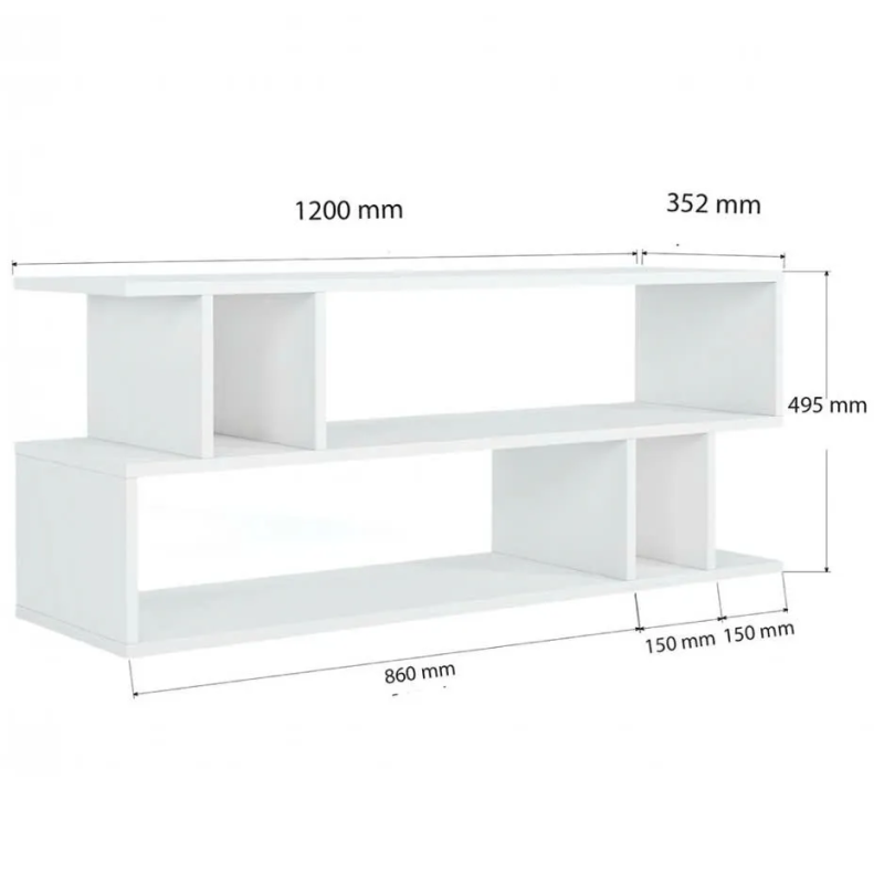 Kệ Tivi Gỗ Ba Tầng Thiết Kế Đối Xứng Độc Đáo - KTV13