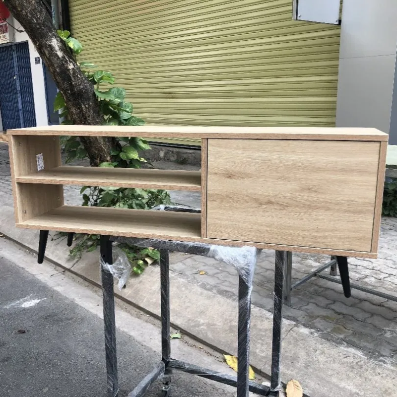 Kệ Tivi Gỗ Chân Cao Nghiêng Tủ Đơn Kiểu Bắc Âu - KTV11