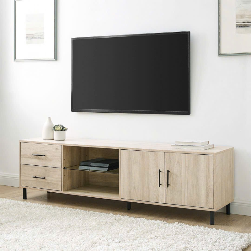 Kệ Tivi Gỗ Công Nghiệp 2 Ngăn Kéo Và 2 Cánh Mở - KTV28