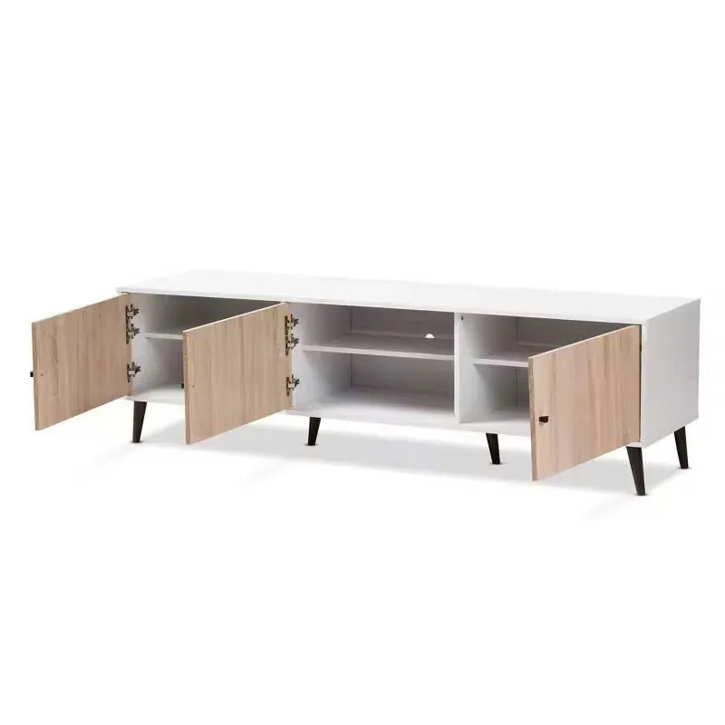 Kệ Tivi Gỗ MDF 3 Cánh Cửa Mở Chân Cao Tối Giản - KTV24