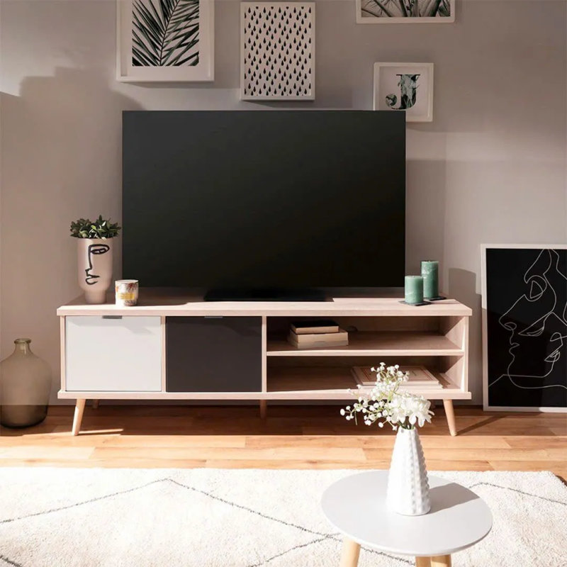 Kệ Tivi Gỗ MDF Chân Cao Thiết Kế Tối Giản - KTV22