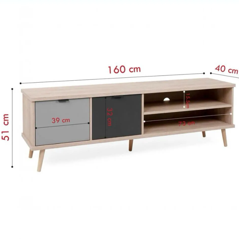Kệ Tivi Gỗ MDF Chân Cao Thiết Kế Tối Giản - KTV22