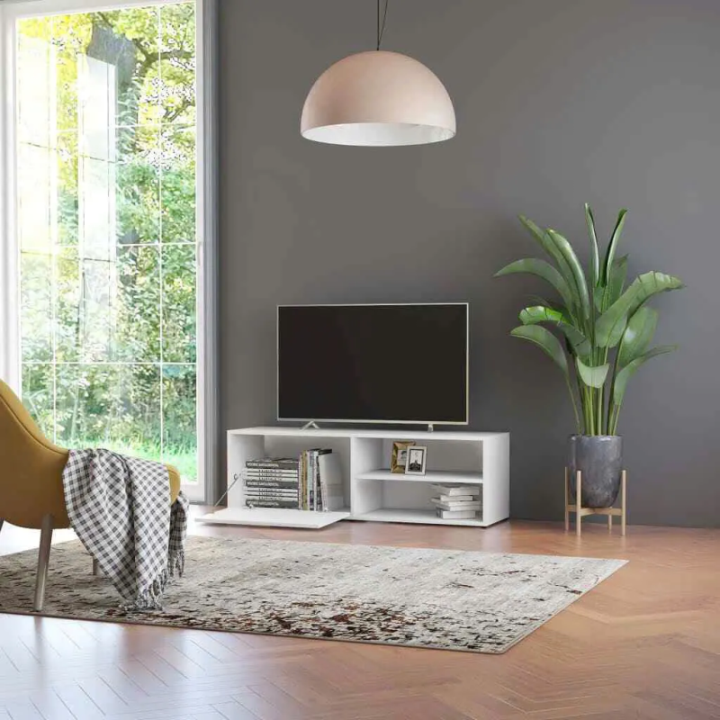 Kệ Tivi Gỗ MDF Thiết Kế Cánh Mở Kèm Kệ Trang Trí - KTV30