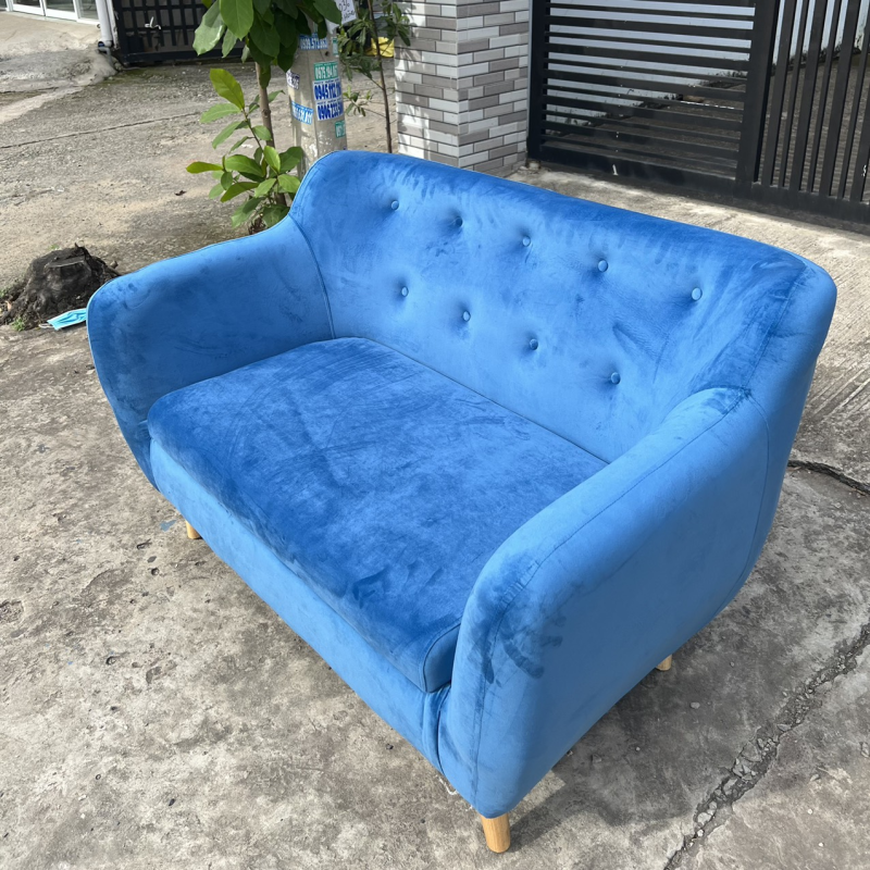 Sofa băng xanh nhung giá rẻ - SF1