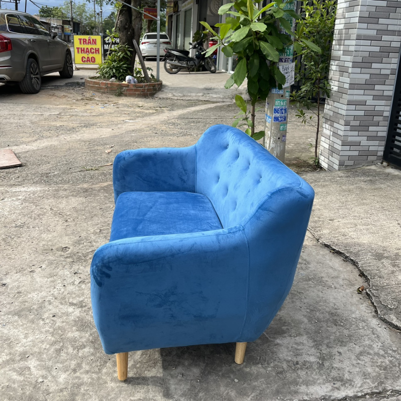 Sofa băng xanh nhung giá rẻ - SF1