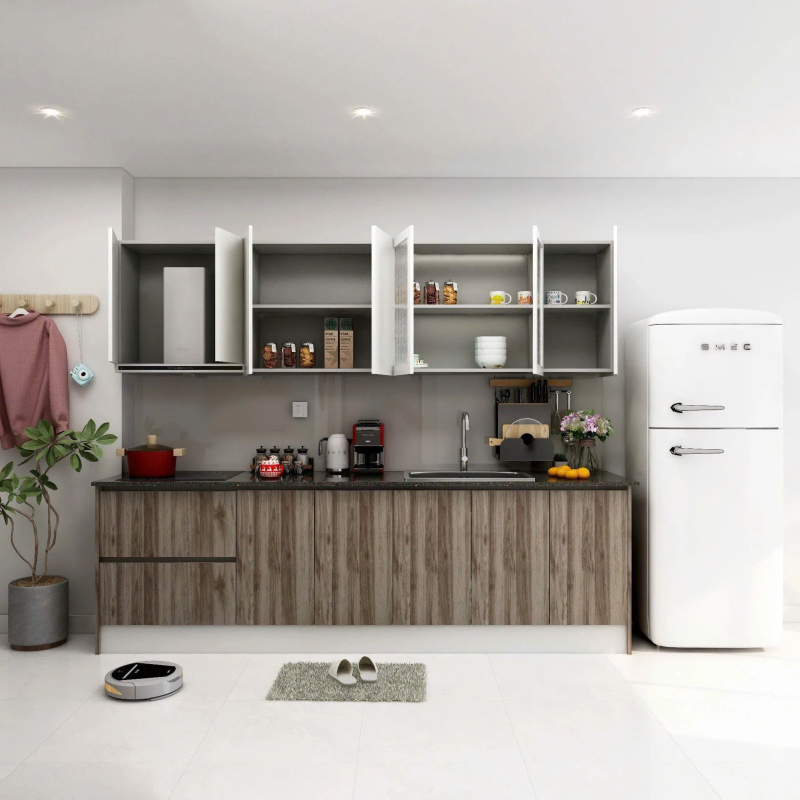 Tủ Bếp Chữ L Vân Sọc Thời Thượng - TB38