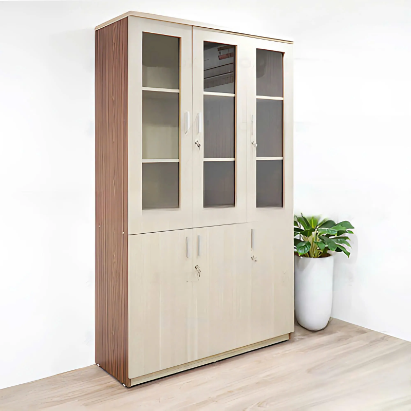 Tủ Tài Liệu Thiết Kế 3 Cánh Kính - THS250