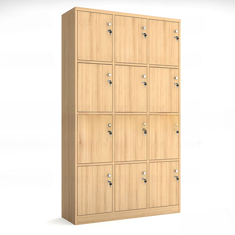 Tủ Locker Gỗ MDF 12 Ngăn Màu Vàng - TLK74