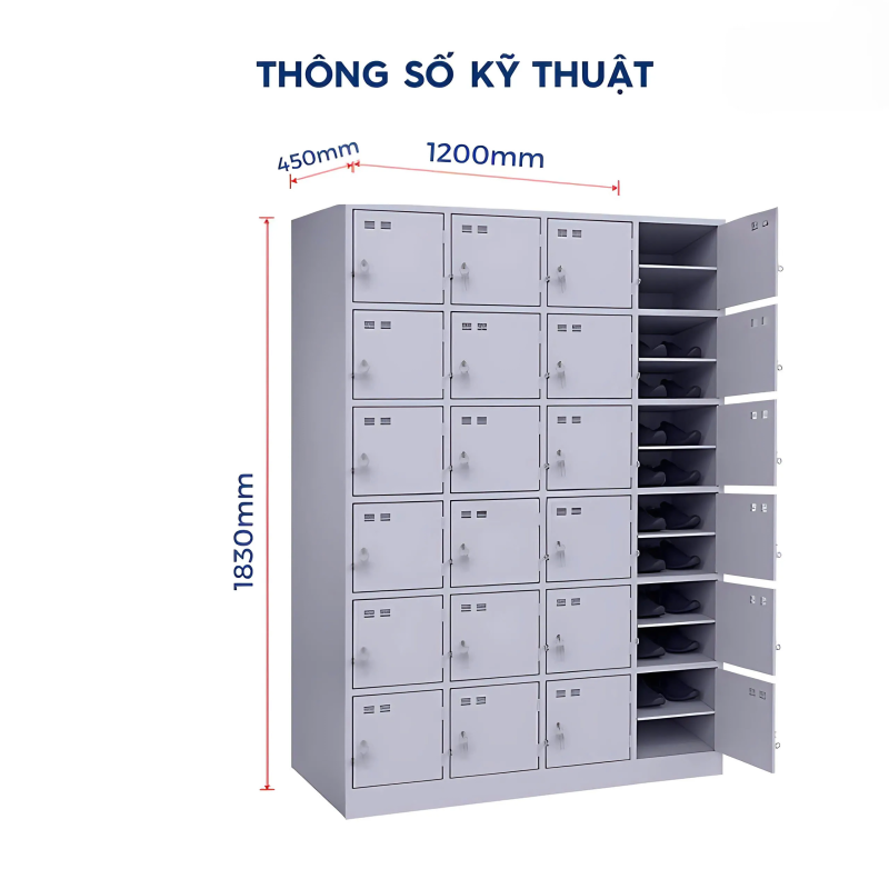 Tủ Locker Sắt 24 Ngăn Tiện Lợi - TLK61