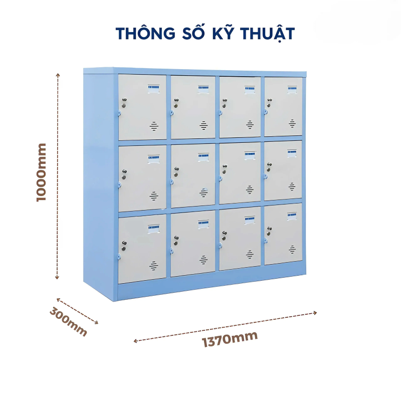 Tủ Sắt Locker 12 Ngăn Màu Xanh - TLK63