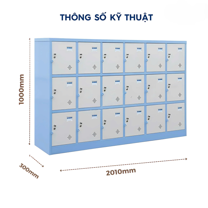 Tủ Sắt Locker 18 Ngăn Màu Xanh - TLK64