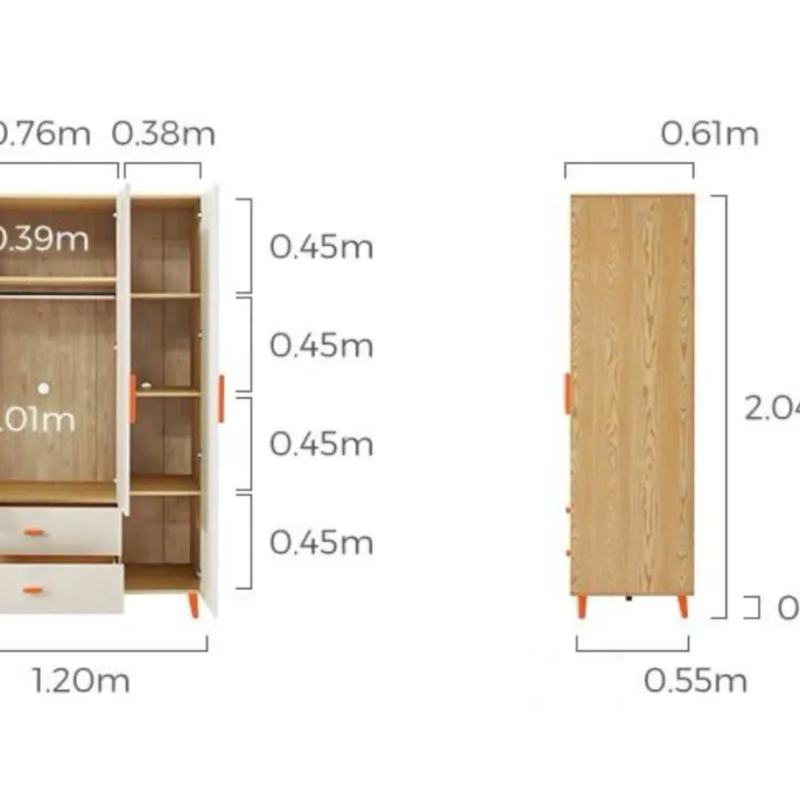 Tủ Quần Áo 3 Cánh Đa Năng Kèm 2 Ngăn Kéo Lưu Trữ - TQA28