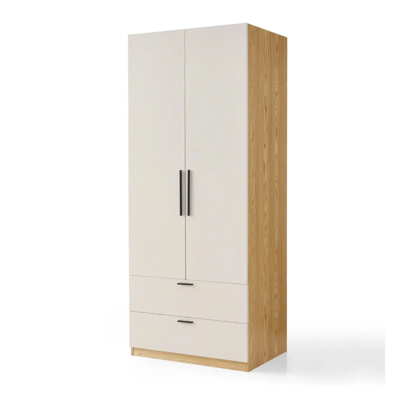 Tủ Quần Áo Gỗ MDF 2 Cánh Tối Giản Có Hộc Kéo - TQA29