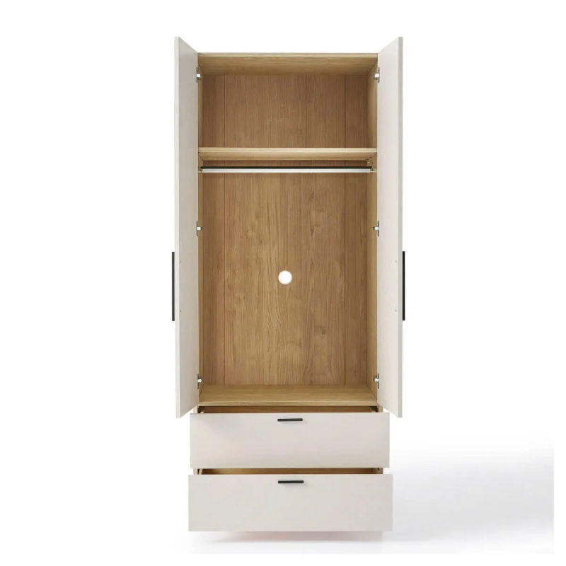 Tủ Quần Áo Gỗ MDF 2 Cánh Tối Giản Có Hộc Kéo - TQA29
