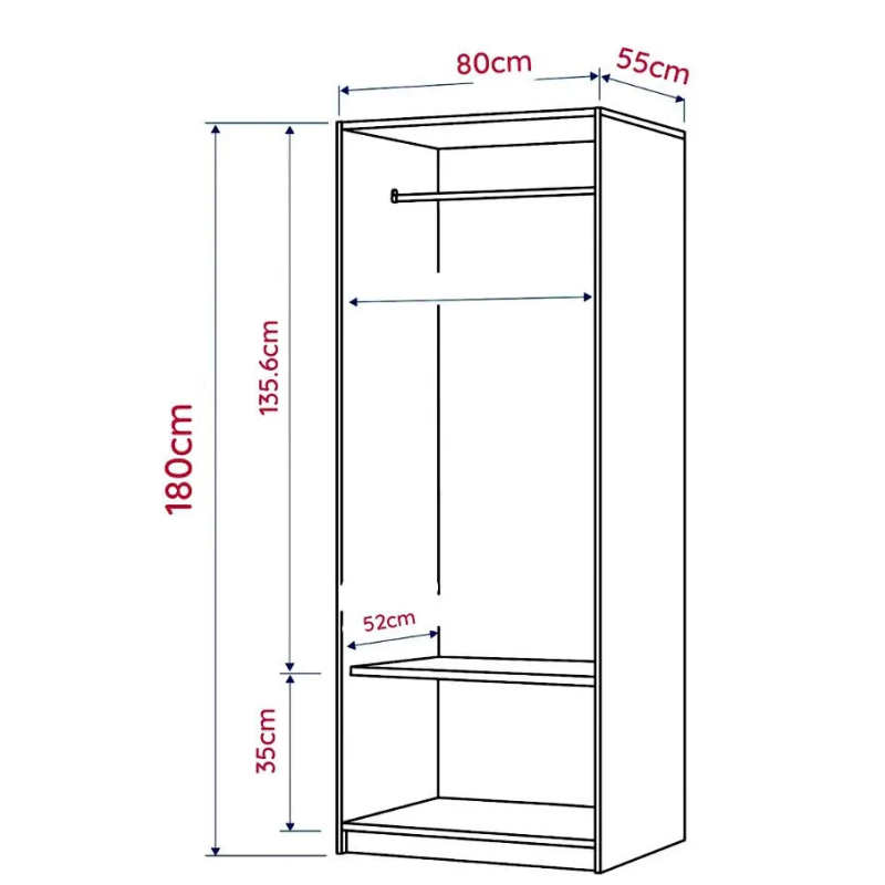 Tủ Quần Áo Thiết Kế 2 Cánh Cho Phòng Ngủ Hiện Đại - TQA23