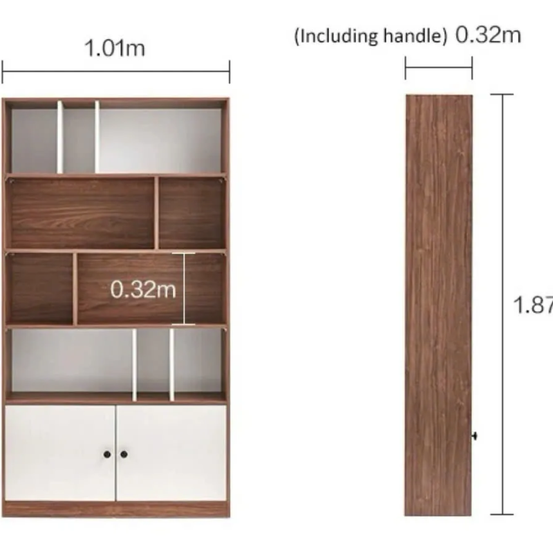 Tủ Tài Liệu Gỗ Bố Cục Sáng Tạo Kèm Tủ Cánh Dưới - THS287