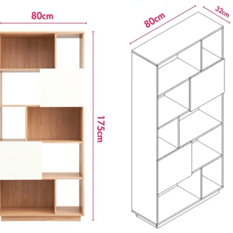 Tủ Tài Liệu Gỗ Nhiều Ngăn Kết Hợp Cánh Mở - THS283