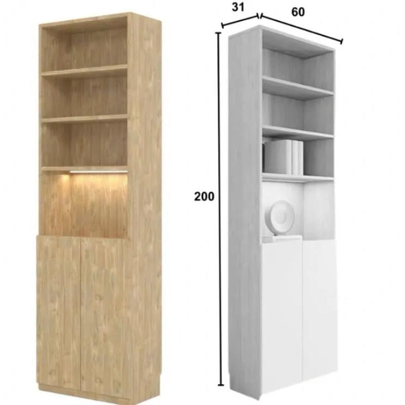 Tủ Tài Liệu Gỗ Thiết Kế Cánh Dưới Mở - THS288