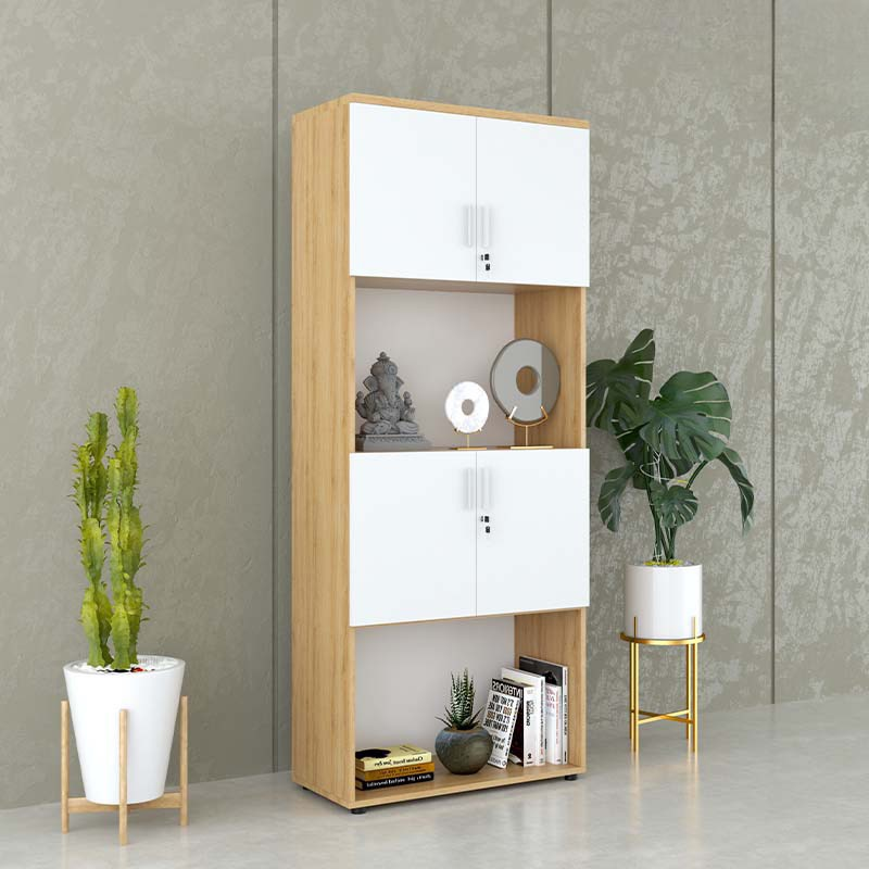 Tủ Tài Liệu Gỗ Có Kệ Trang Trí - THS64