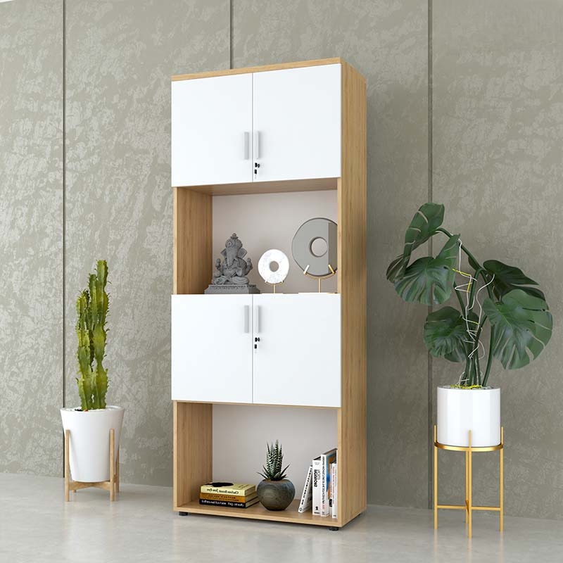 Tủ Tài Liệu Gỗ Có Kệ Trang Trí - THS64