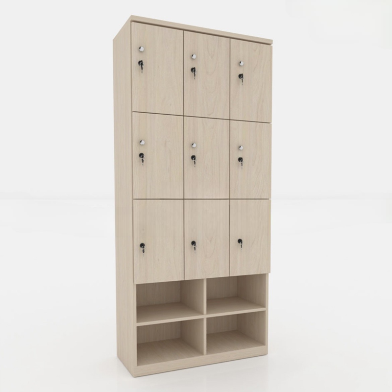 Tủ Loker Gỗ 9 Cánh Liền Kệ Dép - TLK21