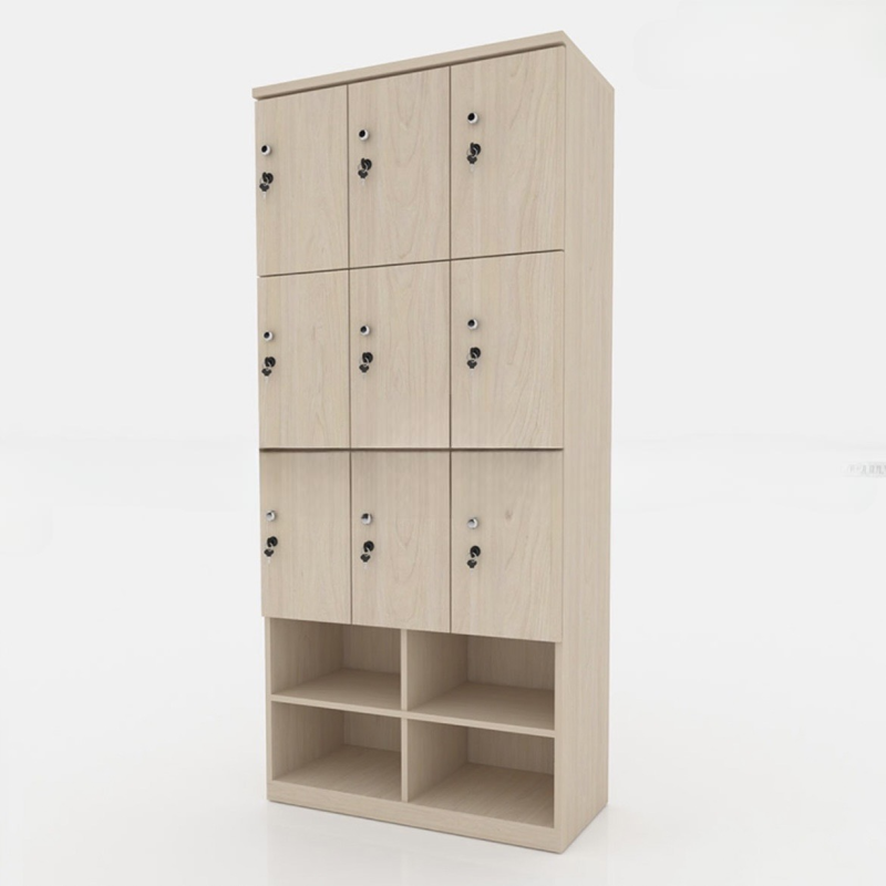 Tủ Loker Gỗ 9 Cánh Liền Kệ Dép - TLK21