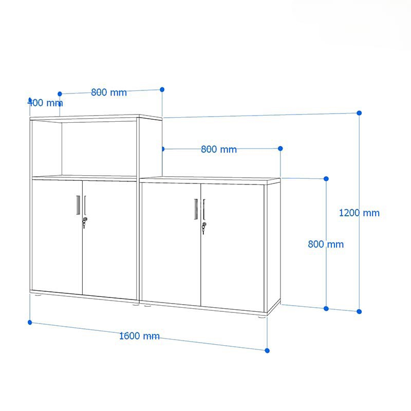 Tủ Tài Liệu Gỗ Thấp - THS87