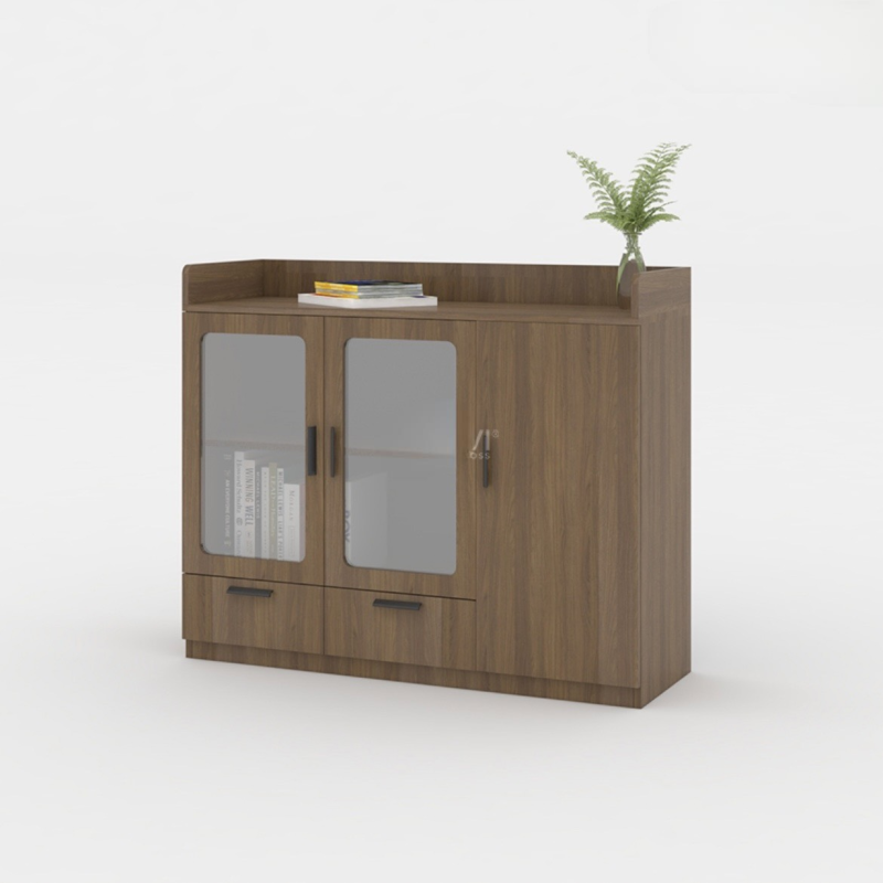 Tủ Tài Liệu Dạng Lửng 2 Cánh Kính - THS93