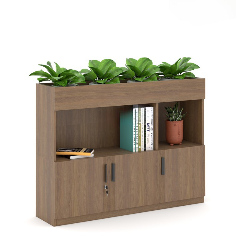 Tủ Văn Phòng Thấp Trang Trí Cây Xanh - THS104