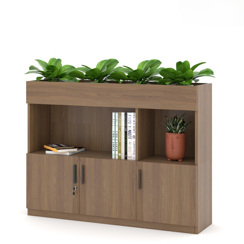 Tủ Văn Phòng Thấp Trang Trí Cây Xanh - THS104