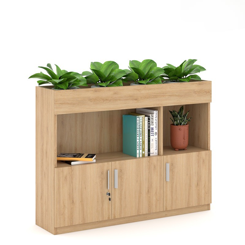 Tủ Văn Phòng Thấp Trang Trí Cây Xanh - THS104
