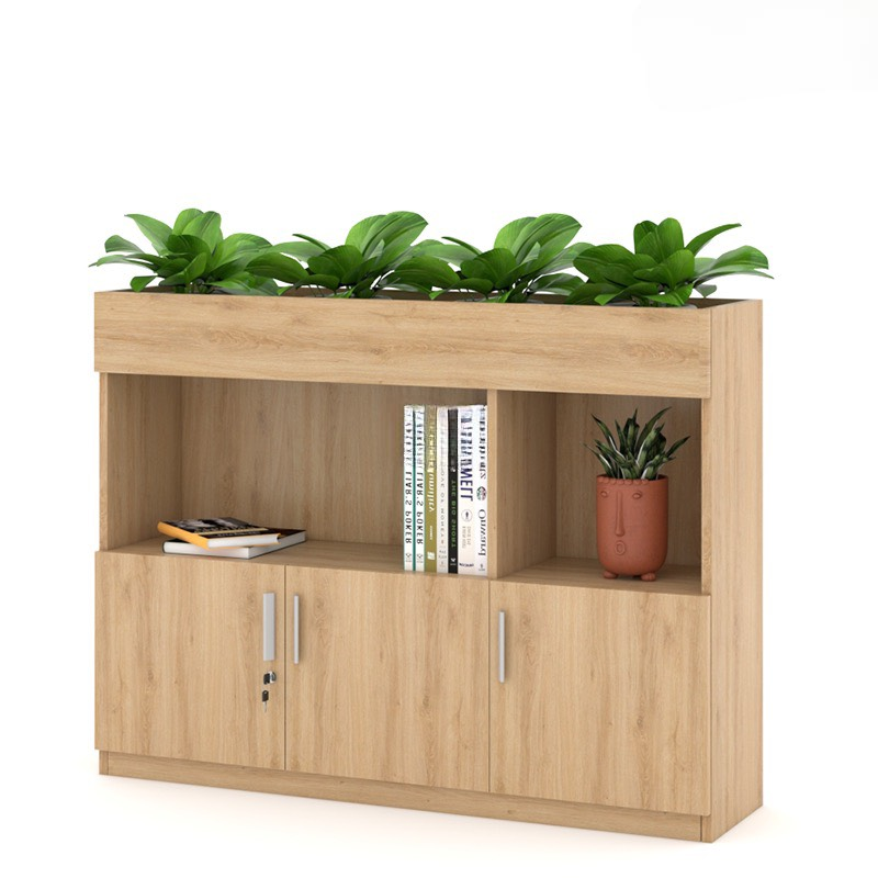 Tủ Văn Phòng Thấp Trang Trí Cây Xanh - THS104